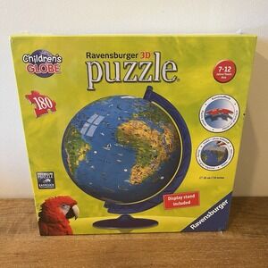 Ravensburger 3D World Globe Sphere Puzzle Display Stand Geography New Sealed 180